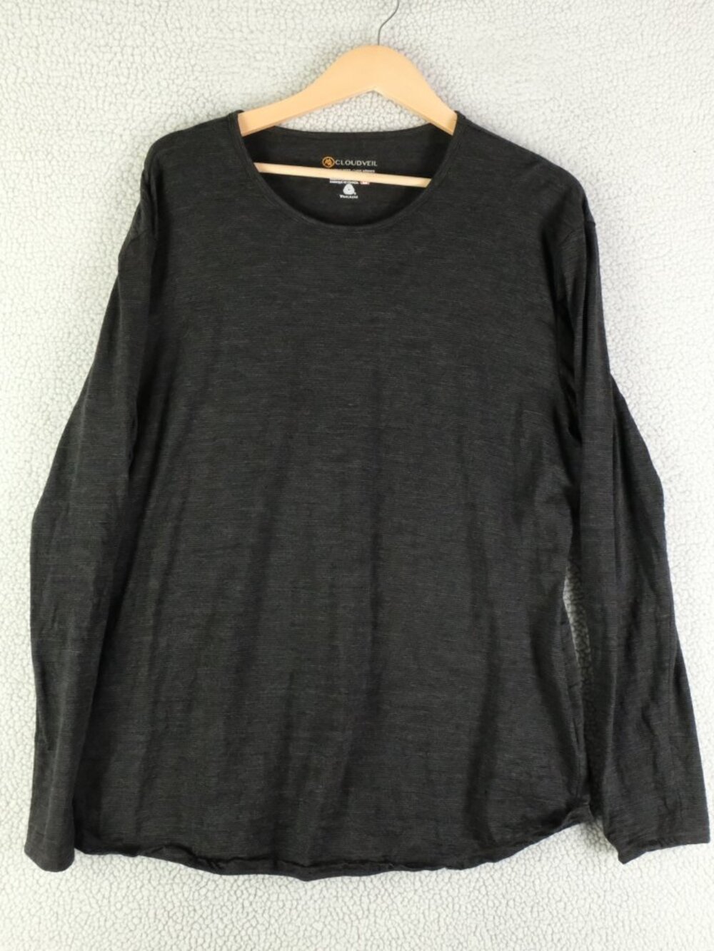 Cloudveil Shirt Womens XXL 2XL Black Striped Merino Wool Thermal Stretch